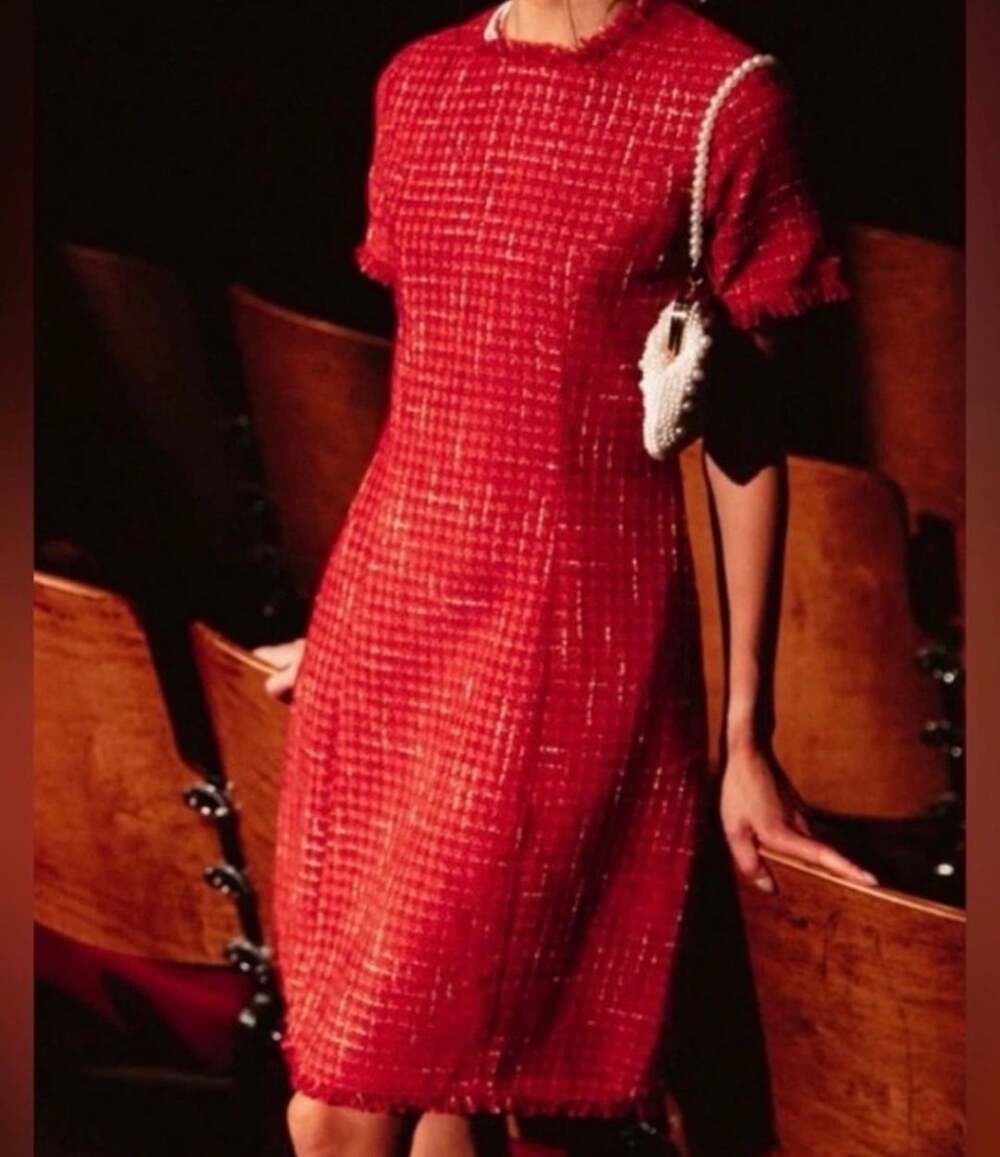 NWT Ivy City Co Reese Dress Size S Red Tweed